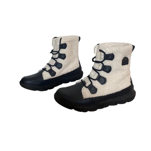 Sorel Shoes - Sorel Women's Explorer II Joan Cozy Boot Black Cream Faux Shearling Size 10